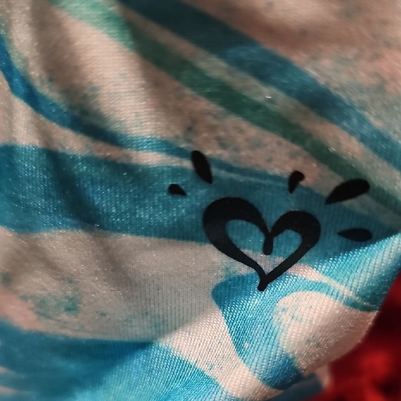 Justice Girls Swirled Blue and White Leotard Size 12 - Picture 2 of 7